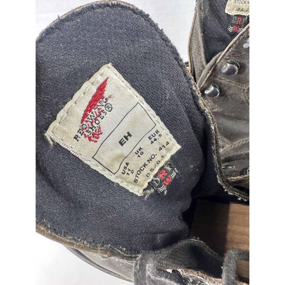 Distressed Red Wing 414 EH Work Boots Brown Leather Men's Size 11 D USA Made - Picture 10 of 16